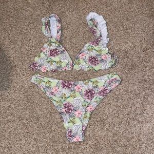 SHEIN Green Floral Bikini
